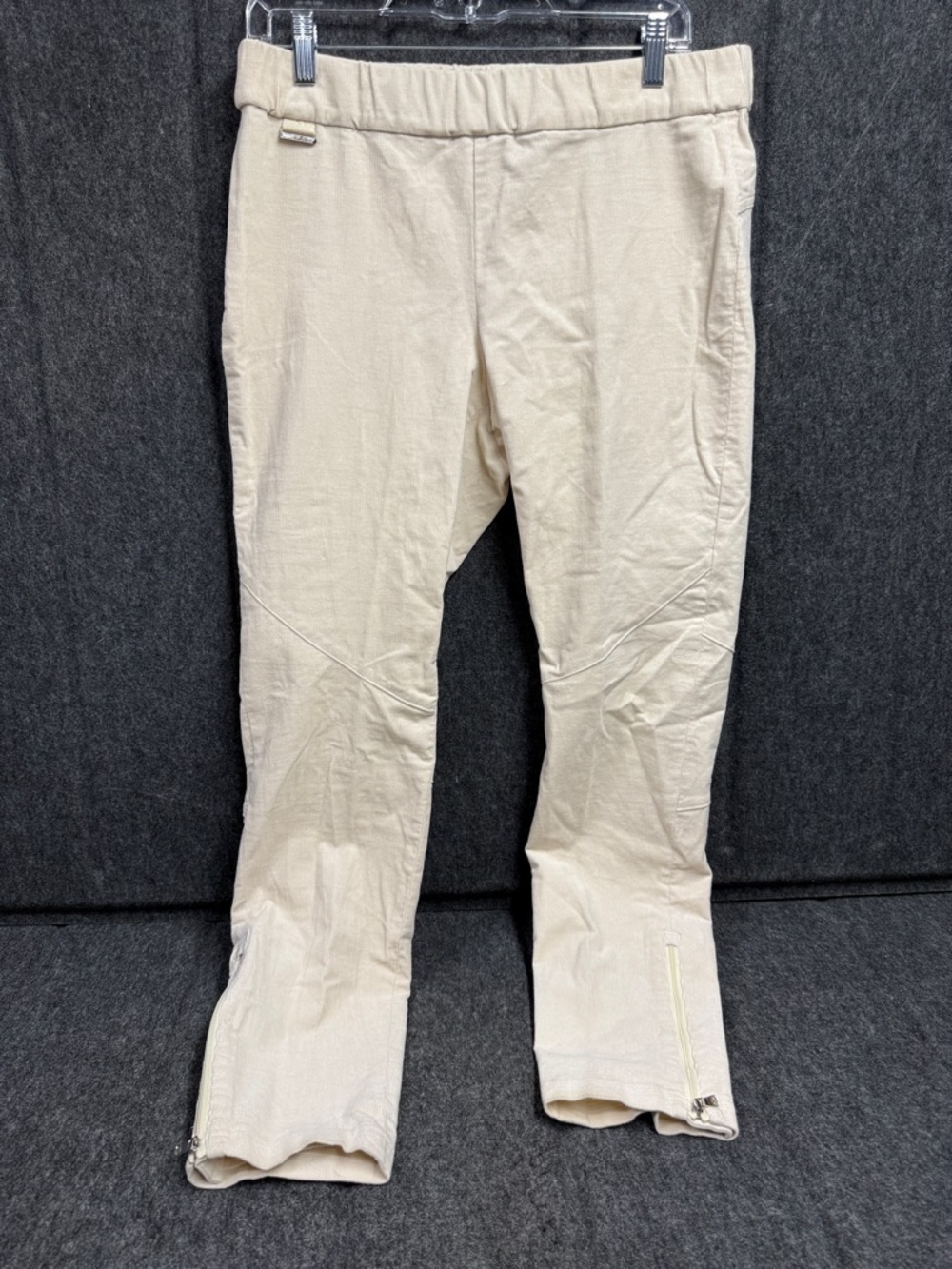 Ralph Lauren Cream Stretch Zip-Hem Leggings